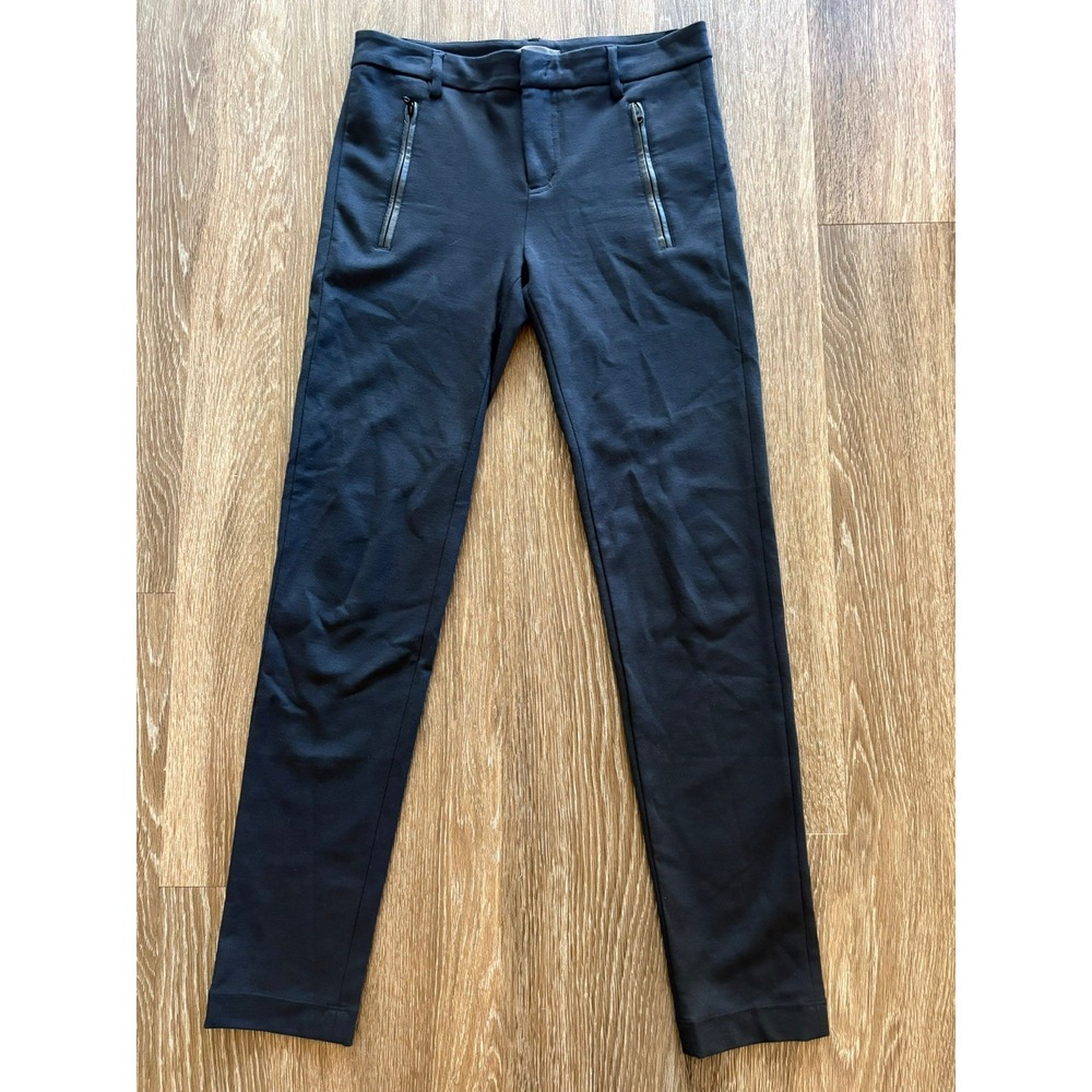 Vince Skinny Pants Women 2 blue Ankle Zip Stretch Jegging Slim Moto Minimalist